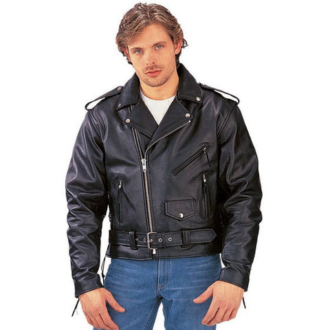 Men's Basic Leather Motorcycle Jacket